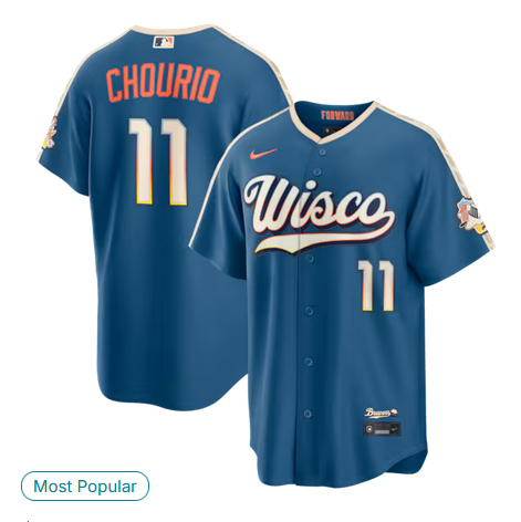 Men Milwaukee Brewers #11 Chourio blue Nike MLB 2026 City Connect Jersey->milwaukee brewers->MLB Jersey
